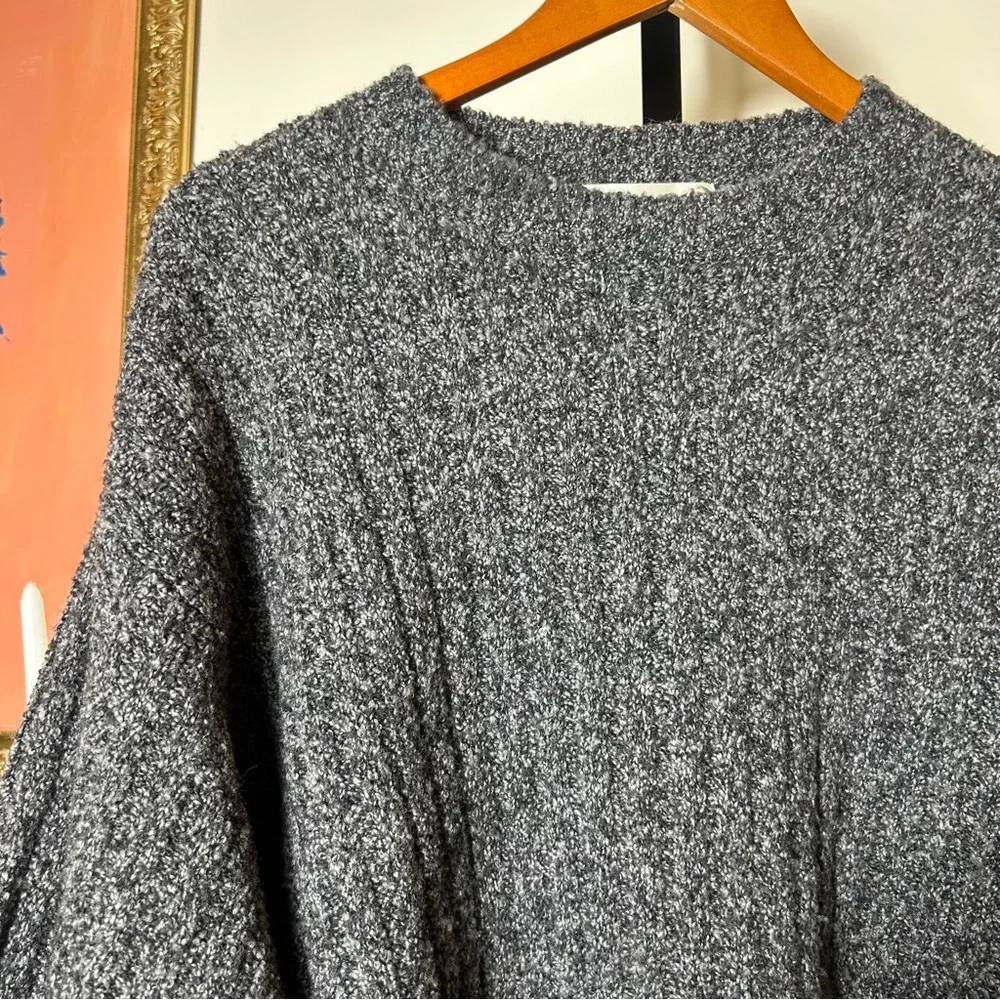Banana Republic Vintage Men's Wool Cashmere‎ Sweater Ribbed Charcoal Gray Size L